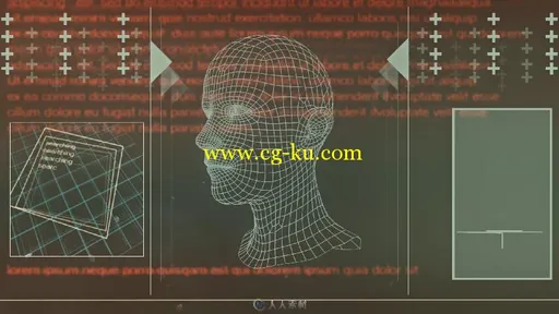 3D面部搜索科技视频素材的图片1