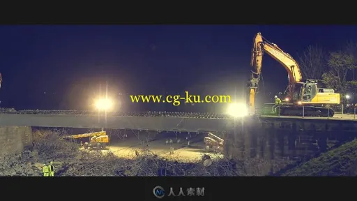 延时摄影拆大桥高清实拍视频素材的图片1