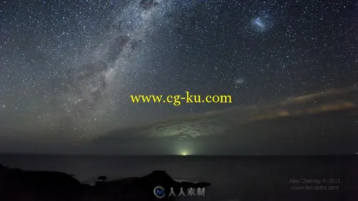 延时摄影海洋夜晚的星空高清实拍视频素材的图片3