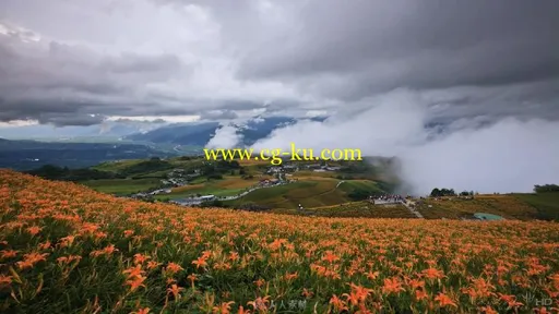 延时摄影台湾花莲六十石山高清实拍素材的图片3