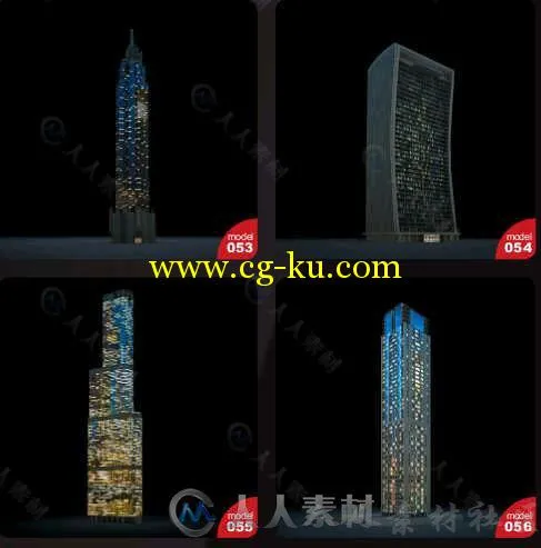 Evermotion夜景夜色楼体楼房3D模型第103合辑 Evermotion Archmodels vol.103的图片2
