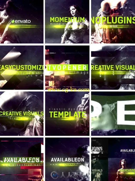 动感震撼片头动画AE模板 Videohive Momentum Glitch Opener 14801542的图片1