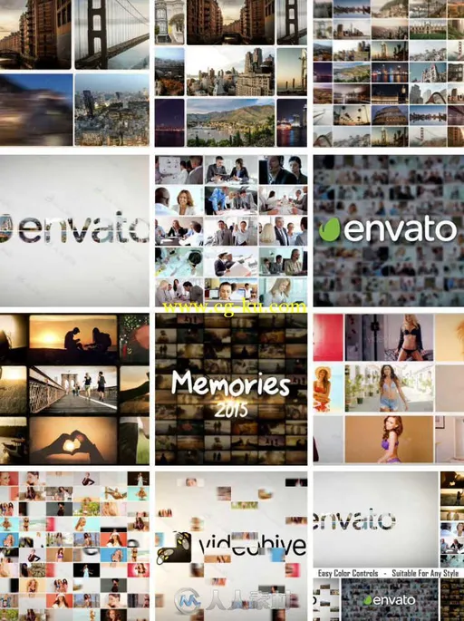 4组多图聚合Logo演绎动画AE模板 Videohive Slideshow Logo Reveal 12681050的图片1