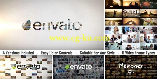 4组多图聚合Logo演绎动画AE模板 Videohive Slideshow Logo Reveal 12681050的图片2