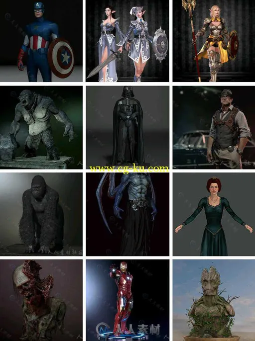 经典影视动漫游戏角色3D模型合辑 FAMOUS 3D CHARACTERS的图片1