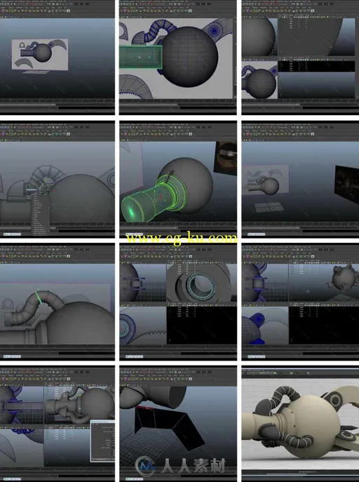 Maya硬表面建模实例训练视频教程 Simply Maya Introduction to Hard Surface Modeling的图片1