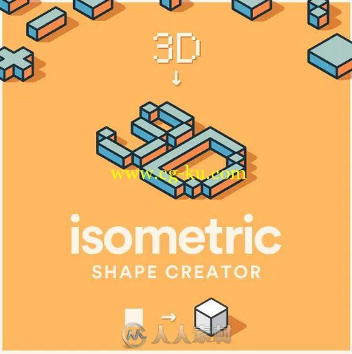 3D矩形文字图像处理特效PS动作GraphicRiver - 3D Isometric Shape Creator的图片1
