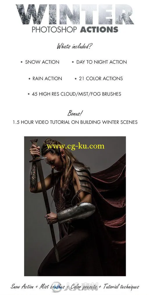 冬季雨雪图像处理特效PS动作graphicriver-15462628-winter-photoshop-actions的图片1