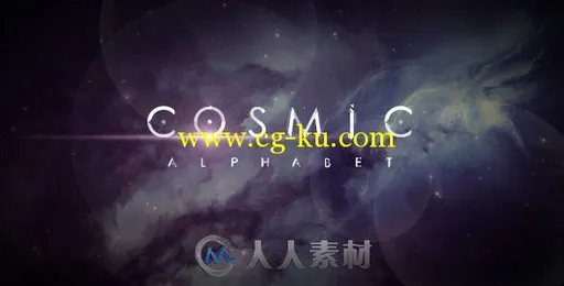宇宙闪烁光芒字母字体特效动画AE模板 Videohive Cosmic Alphabet 9456306的图片1