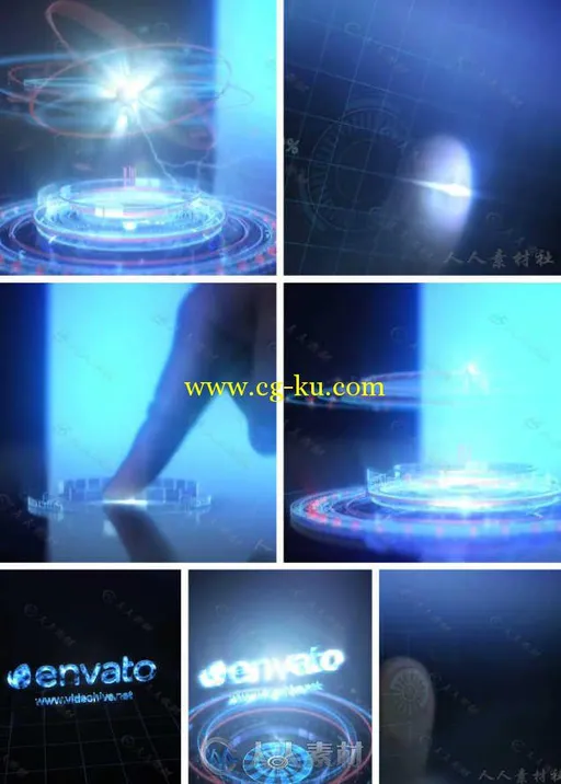 未来派能量汇聚概念设计手指点击Logo演绎动画AE模板 Videohive Futuristic Energy ...的图片1