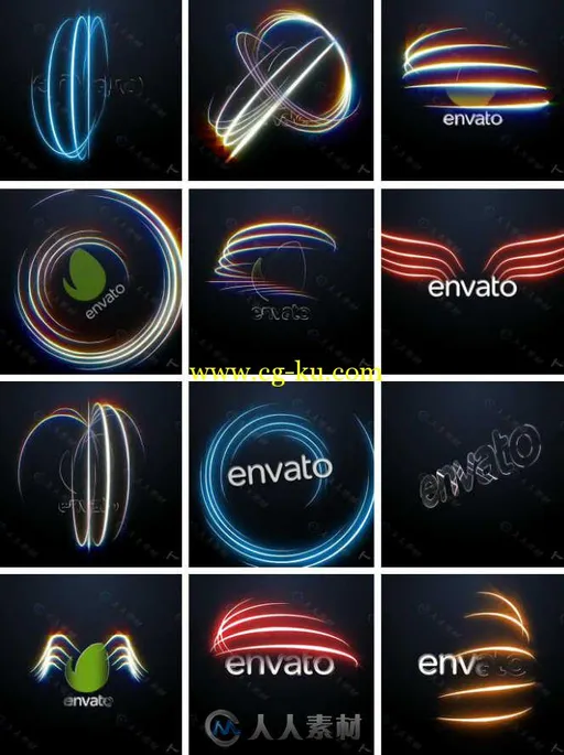 超能光线多彩样式Logo演绎动画AE模板 Videohive Energy Light Logo 12050256的图片1