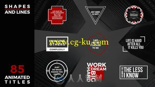 85组超经典形状元素标题动画AE模板 Videohive Shapes and Lines 85 Typography Ele...的图片1