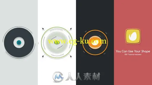 4组简单图形变化Logo演绎动画AE模板 Videohive Shapes Logo Reveal 12852128的图片1