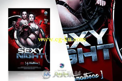 性感夜晚海报PSD模板CM - Sexy Night Flyer Template 88112的图片1
