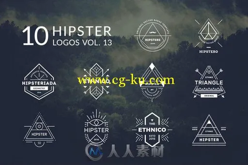 10款时尚标志LOGOPSD模板CM - 10 Hipster Logos Vol 13 637229的图片1