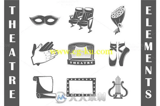 9款歌剧院徽标LOGOPSD模板CM - 9 Theatre logos templates Vol2 638167的图片2
