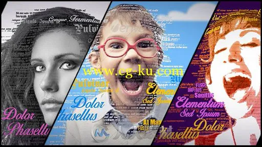 3D字母肖像特效动画AE模板 Videohive 3D Typography Portrait Tool 15743540的图片1