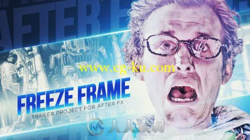 超级影视游戏冻结结构角色介绍展示动画AE模板 Videohive Freeze Frame Trailer 524016的图片1
