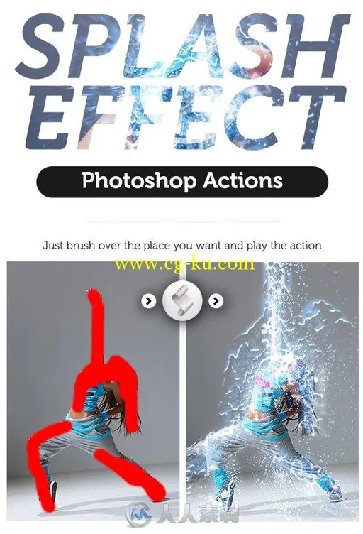 炫目闪电飞溅效果PS动作GraphicRiver - Splash Effect Photoshop Action 16045975的图片1