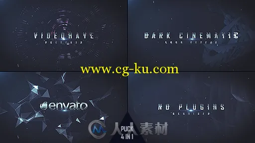 黑色3D金属材质文字标题片头LOGO演绎AE模板Dark Logo Reveal的图片1