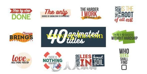 40个时尚文字字幕标题动画AE模板40 Animated Titles的图片1