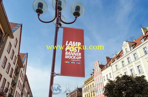 7款灯杆广告场景PSD模板7-Lamp-post-banner-mockup的图片2