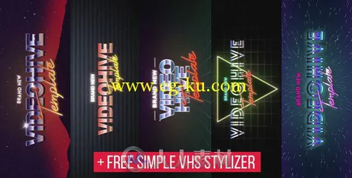 5个 VHS 文字字幕片头标题动画AE模板 5 VHS Title Opener Pack的图片2