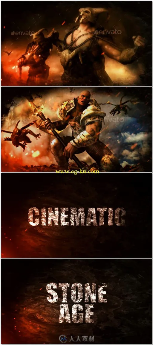 震撼的远古石器时代电影宣传影视片头AE模板Stone Age Cinematic Trailer的图片2