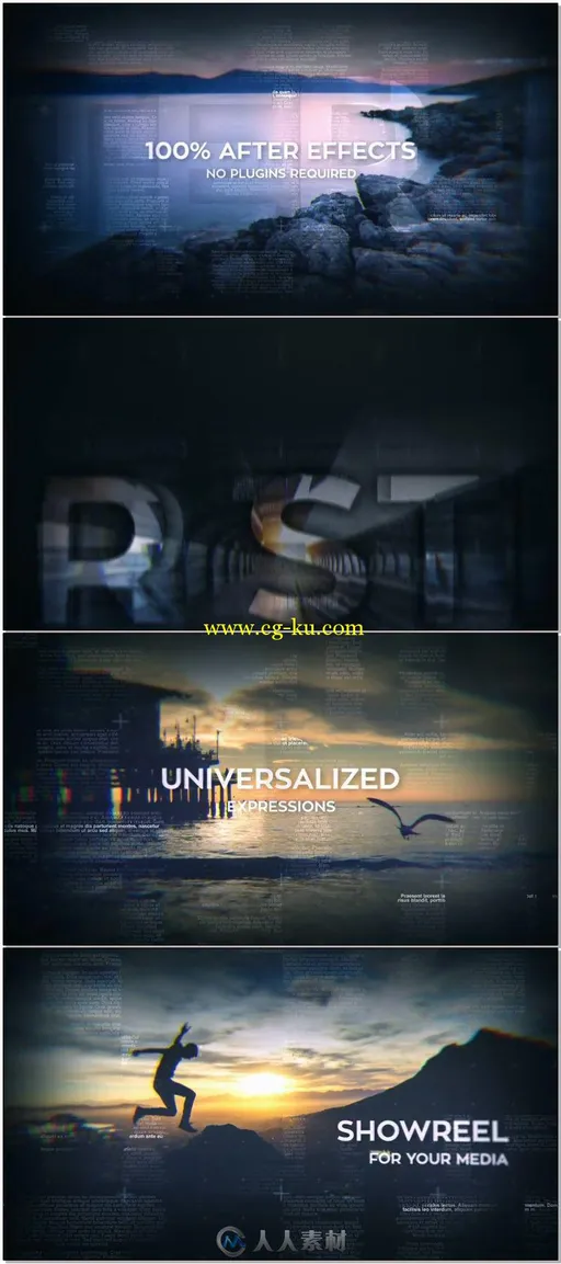 4K 时尚好看的创意设计图片标题文字幻灯片相册动画AE模板Titles Slideshow的图片2
