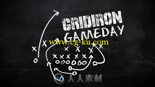 黑白体育运动足球比赛战略分析AE模板 Football Chalkboard Logo Opener的图片2