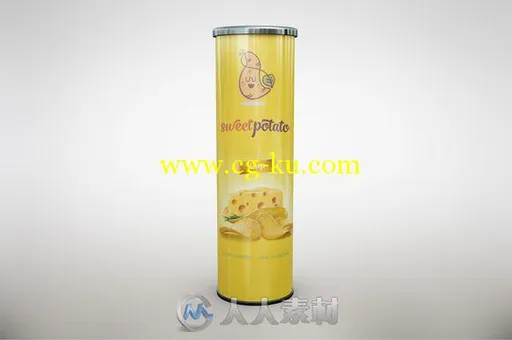 12款土豆片包装罐展示PSD模板Bundle Potato Tube Chips Mock Up的图片1