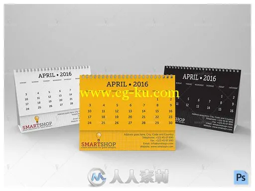 桌面台历场景展示PSD模板Desktop_Calendar_Mockup的图片2