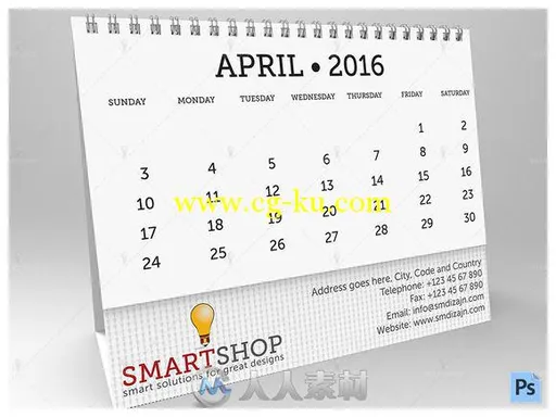 桌面台历场景展示PSD模板Desktop_Calendar_Mockup的图片3
