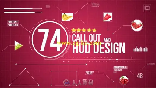 74个时尚设计图形元素包AE模板 videohive 12926995 74 callout and hud design pack的图片1