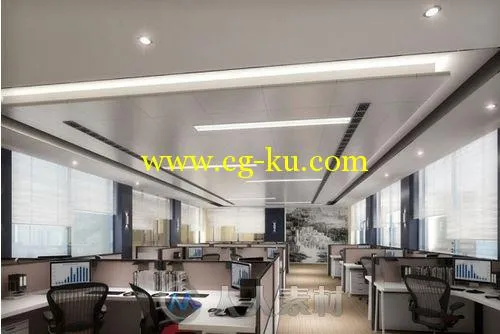 3d公司办公区模型的图片1