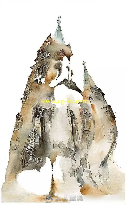 建筑水彩艺术----Sunga Park的图片3
