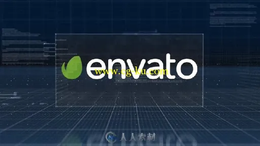 3D 科技科幻数字信息文字标志LOGO演绎AE模板 Holographic Corporate Logo Reveal的图片3