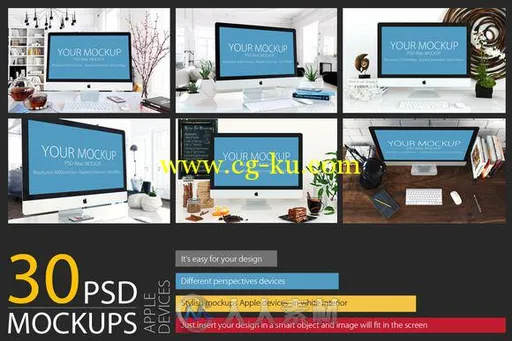 30款苹果产品场景展示PSD模板30 PSD Mock-ups Apple Divices的图片3
