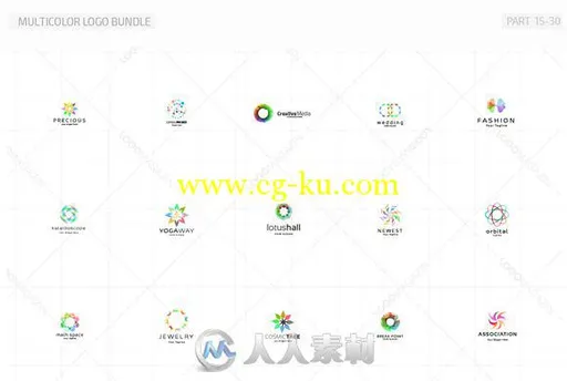 45款多彩LOGO展示合辑PSD模板CM - 45 Multicolor Logos Bundle 712092的图片4