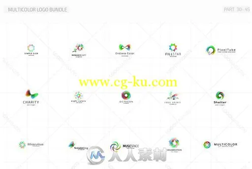45款多彩LOGO展示合辑PSD模板CM - 45 Multicolor Logos Bundle 712092的图片5