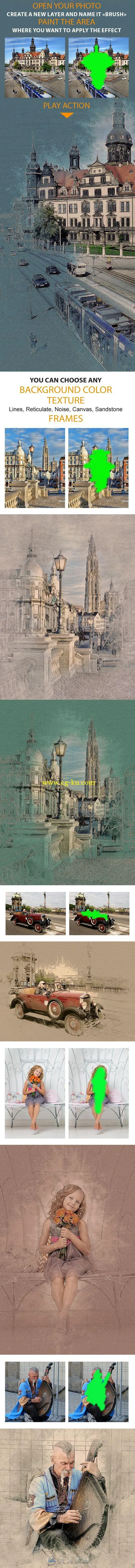 混合绘画艺术特效PS动作MixArt Old Illustrations Photoshop Action 16360446的图片3