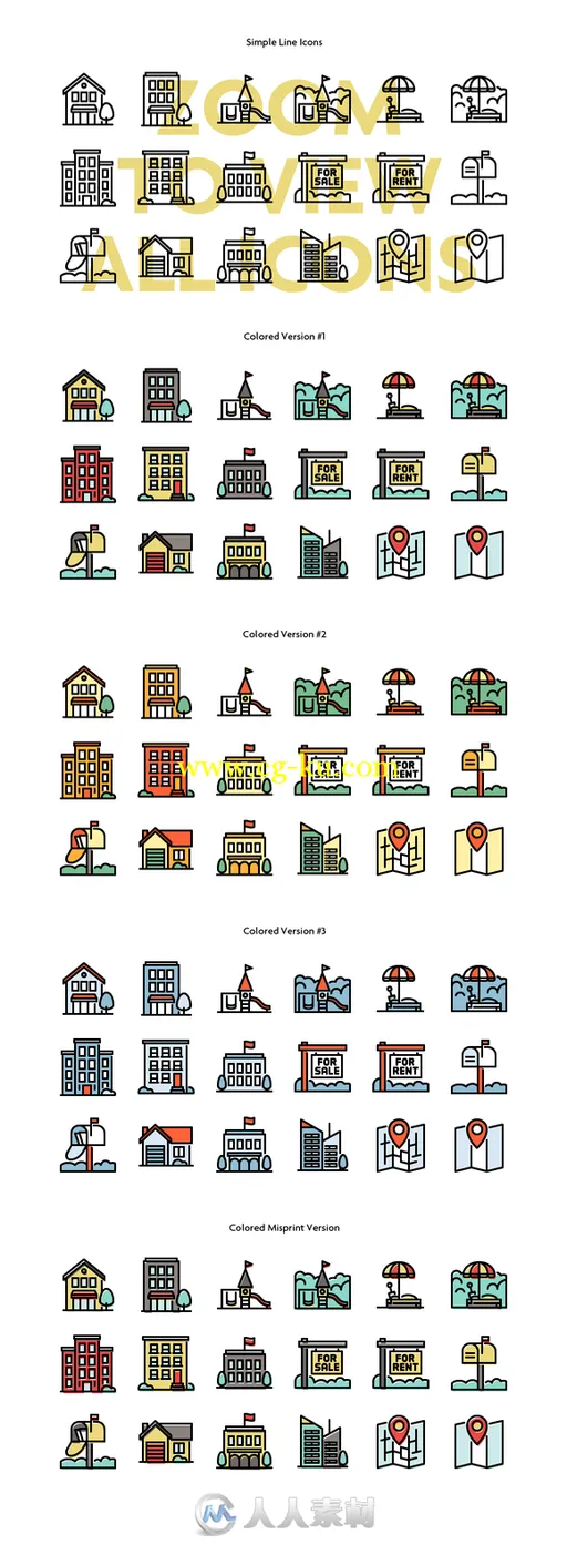 app-line表情合辑Ai模板Line Icons Pack的图片1