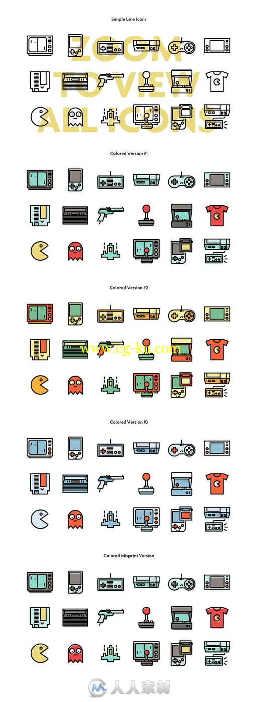 app-line表情合辑Ai模板Line Icons Pack的图片2