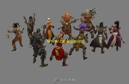 《暗黑破坏神》全套8个人物3D模型的图片2