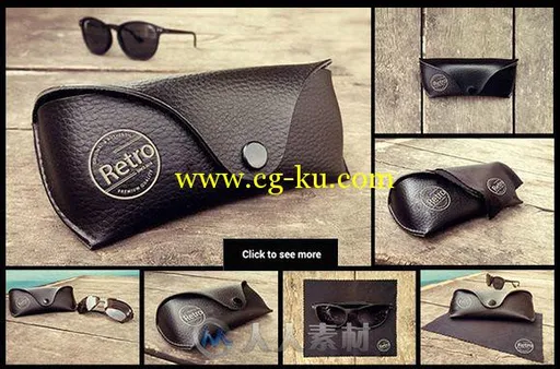 皮制太阳镜盒展示PSD模板Sunglasses case Mockups的图片1