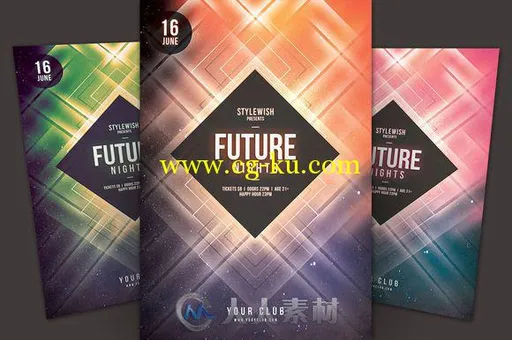 未来夜晚飞行海报展示PSD模板CM - Future Nights Flyer 662453的图片1