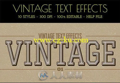 10款复古风格文字效果PSD模板-10-vintage-text-effects的图片1