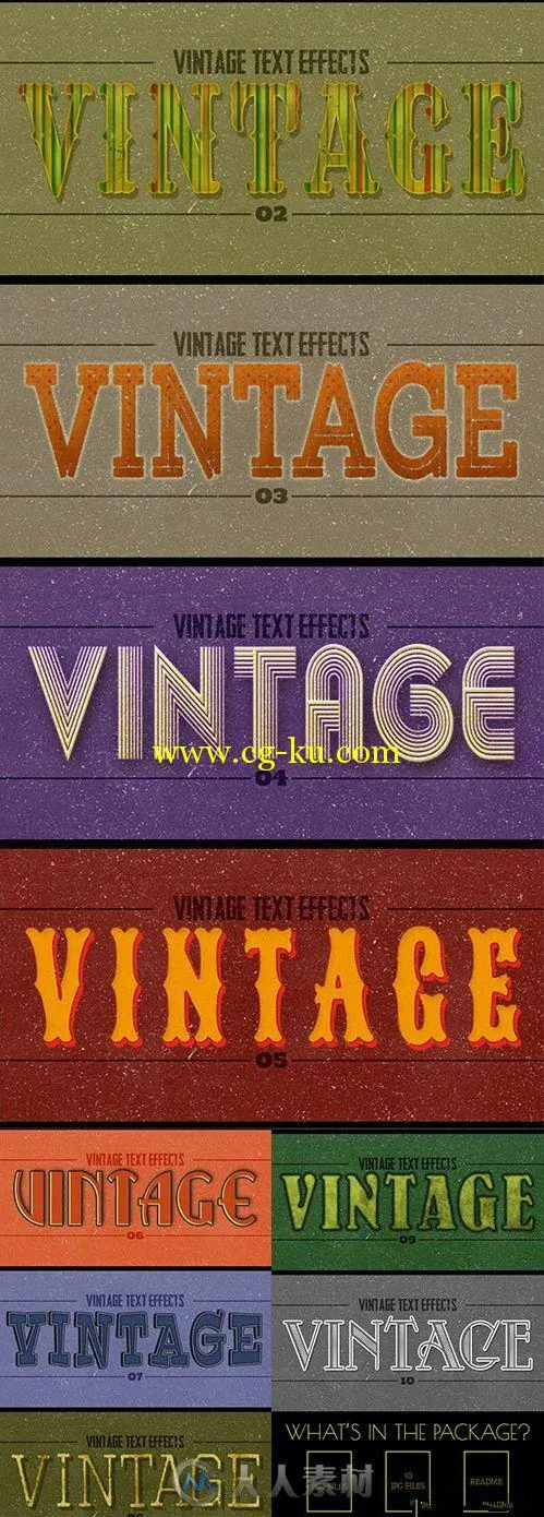 10款复古风格文字效果PSD模板-10-vintage-text-effects的图片2
