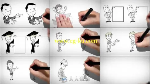 黑白视频产品服务促销动画包AE模板 Whiteboard Animation Pack For Promotion Videos的图片1