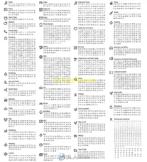 3450个简约图标大全矢量素材ICO UI图标界面的图片1